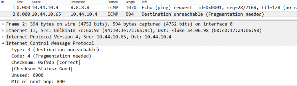Ping packet capture